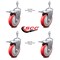 Service Caster 5 Inch Red Polyurethane Swivel 10mm Stem Caster Set with Total Lock Brake SCC-TSTTL20S514-PPUB-RED-M1015-4 - alternate 2